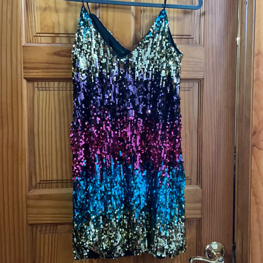 Rainbow sequence dress